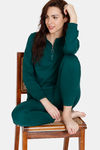 Zivame Soft Terry Fabric Knit Cotton Sweatshirt - Rain Forest — thumbnail 4